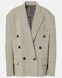 Isabel Marant Blazer doppiopetto Klero in lana a quadri Beige