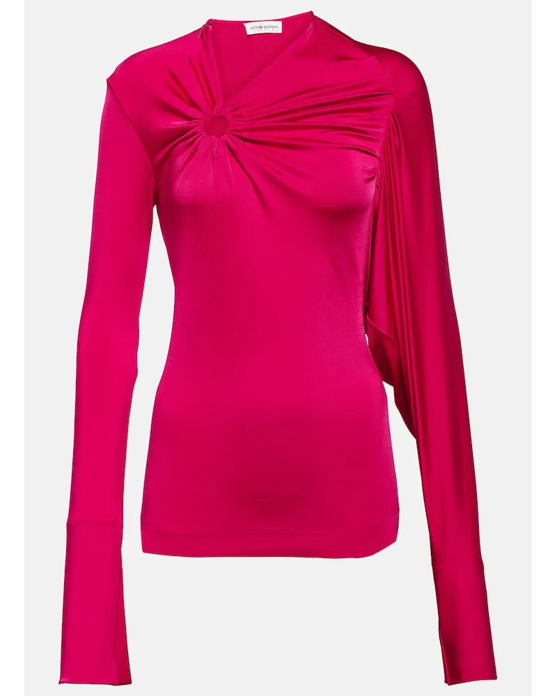 Victoria Beckham Top in jersey Rosa