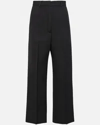 Acne Studios Pantaloni regular a vita alta Nero