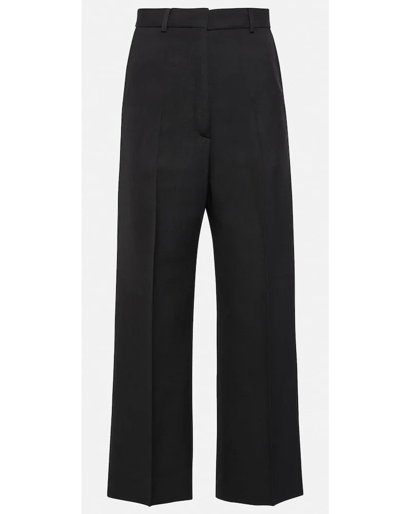 Acne Studios Pantaloni regular a vita alta Nero