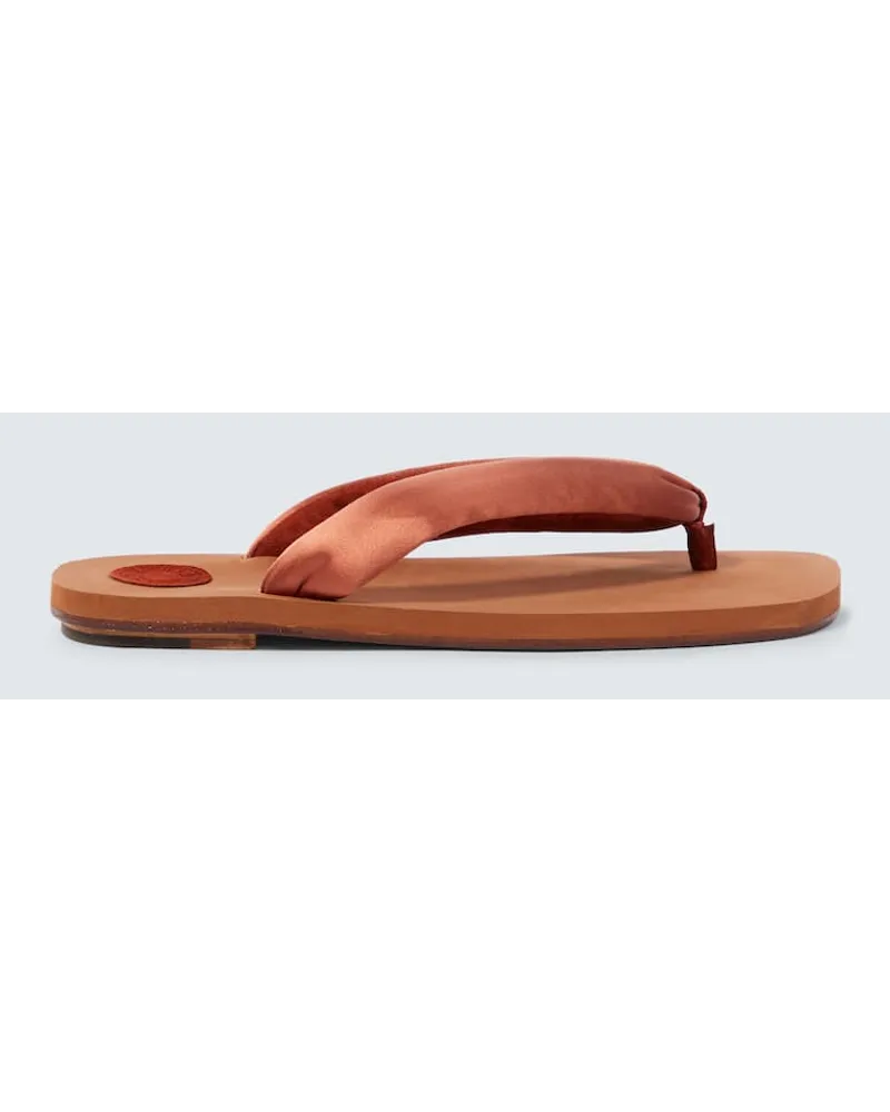 Dries van Noten Sandali infradito in raso Marrone