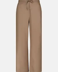 Max Mara Pantaloni Floria in lana a gamba larga Marrone