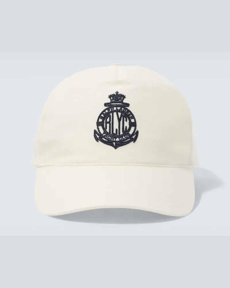 Ralph Lauren Cappello da baseball in canvas con logo Bianco