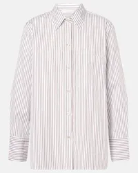 Vince Camicia in popeline di cotone a righe Bianco