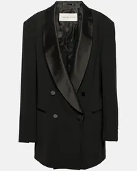 Dries van Noten Blazer oversize in misto seta e lana Nero