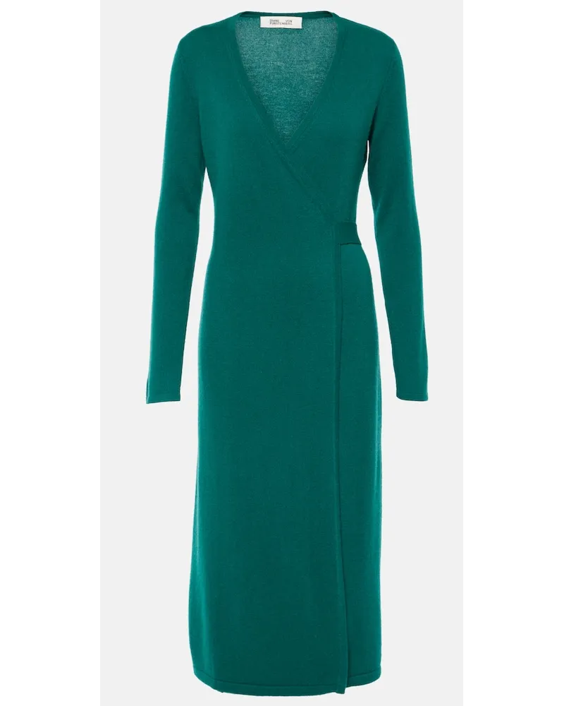 Diane von Furstenberg Abito a portafoglio Astrid in lana Verde