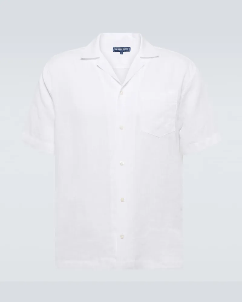 Frescobol Carioca Camicia Angelo in lino Bianco