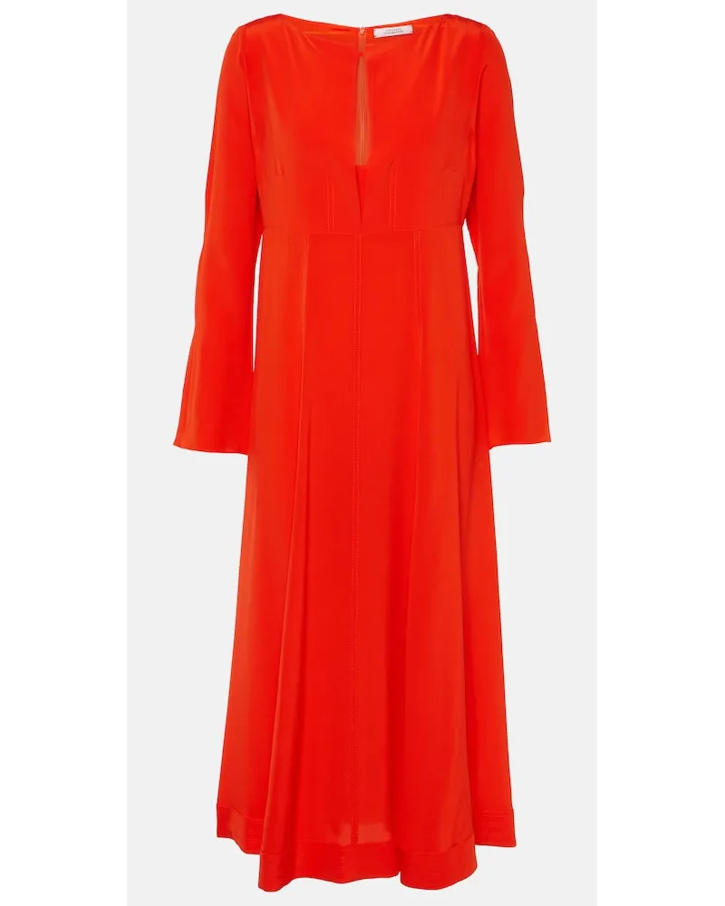 Dorothee Schumacher Abito midi Sophisticated Volumes in seta Rosso