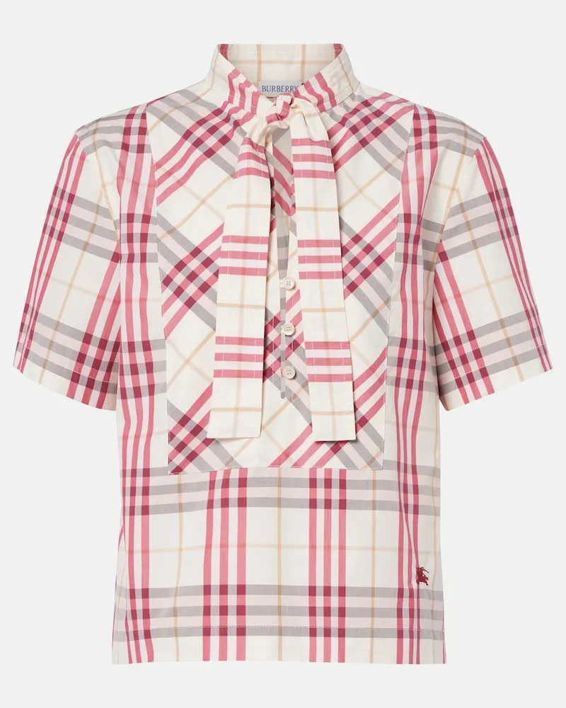 Burberry Blusa Olea in cotone Burberry Check Multicolore