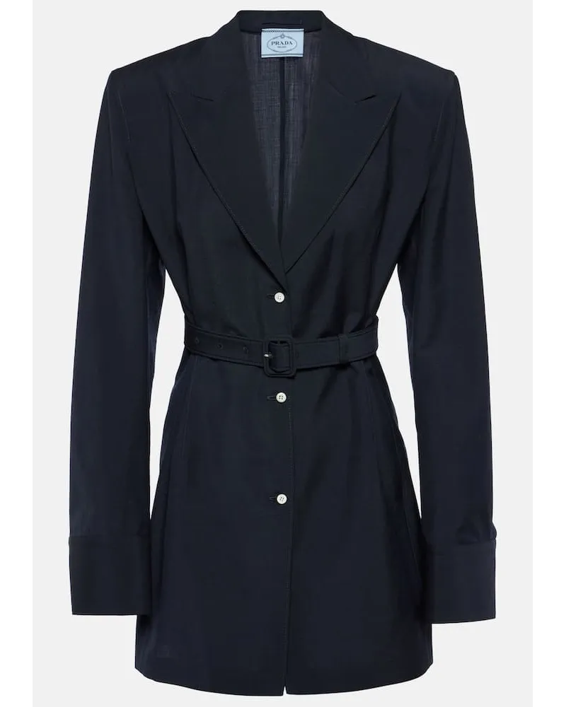 Prada Blazer in lana e mohair Blu