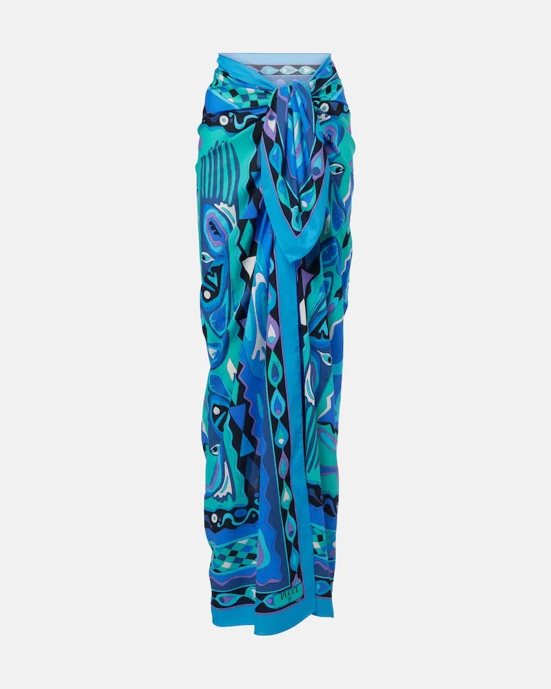 Emilio Pucci Copricostume Angoli in cotone Blu