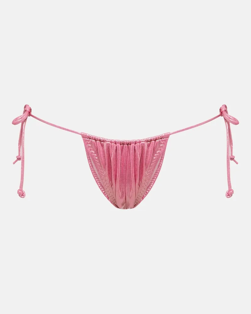 Norma Kamali Bikini a triangolo metallizzato Rosa