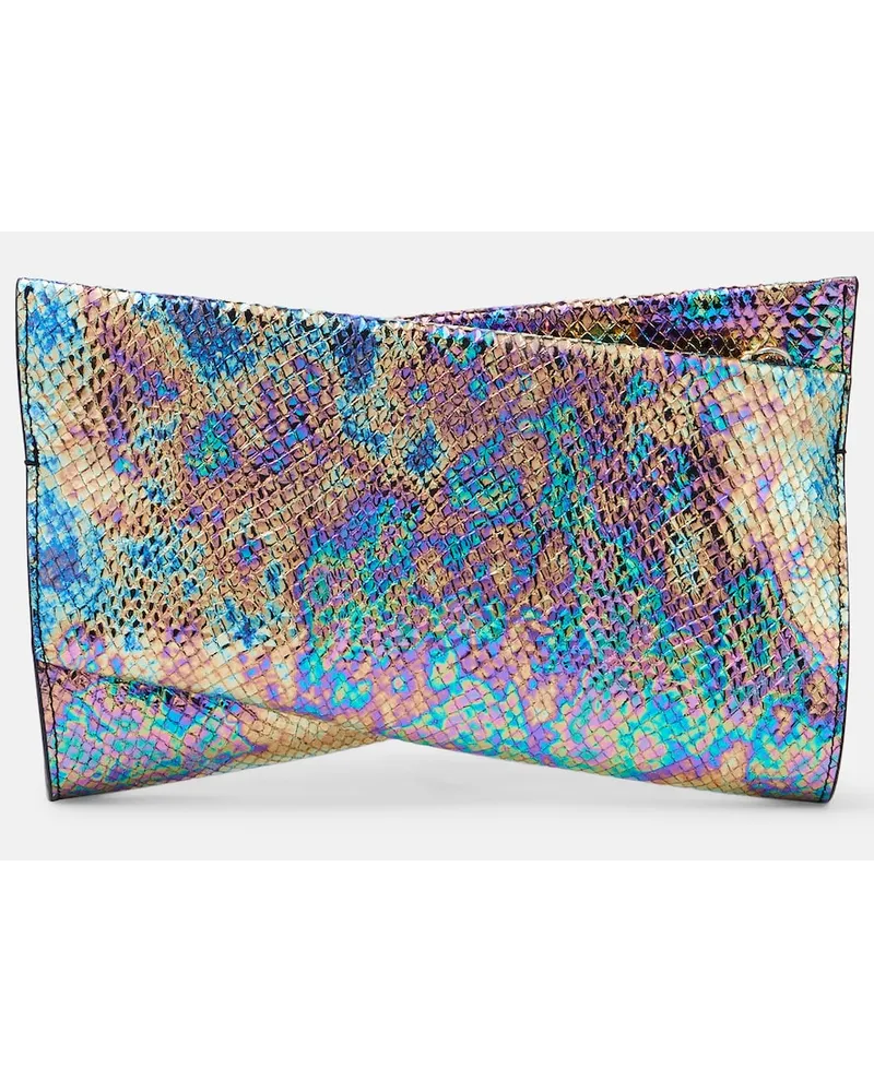 Christian Louboutin Clutch Loubitwist in pelle stampata Multicolore