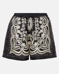 Nili Lotan Shorts Frances in seta con stampa Nero