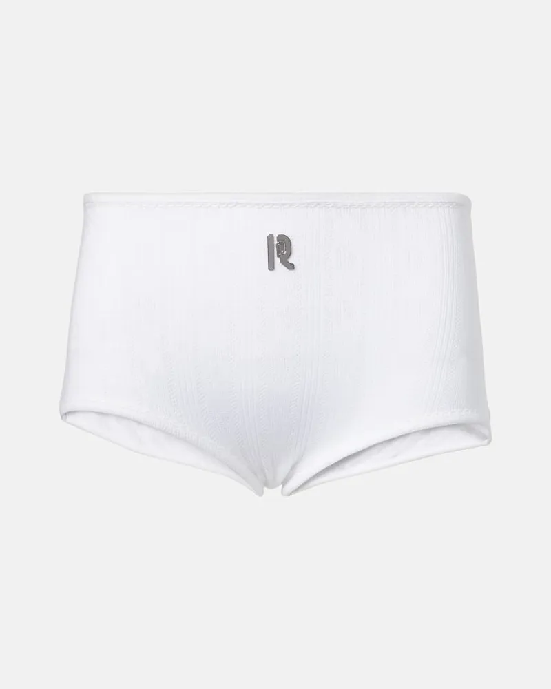 Paco Rabanne Slip in cotone a vita alta Bianco
