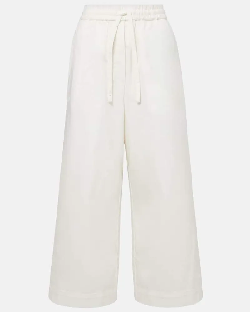 Loewe Paula's Ibiza - Pantaloni a gamba larga in cotone Bianco