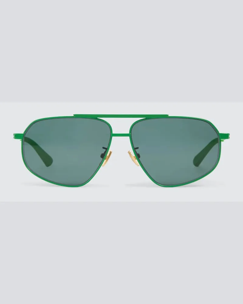Bottega Veneta Occhiali aviator in metallo Verde