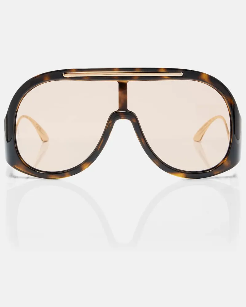 Dolce & Gabbana Occhiali da sole a mascherina DG Marrone