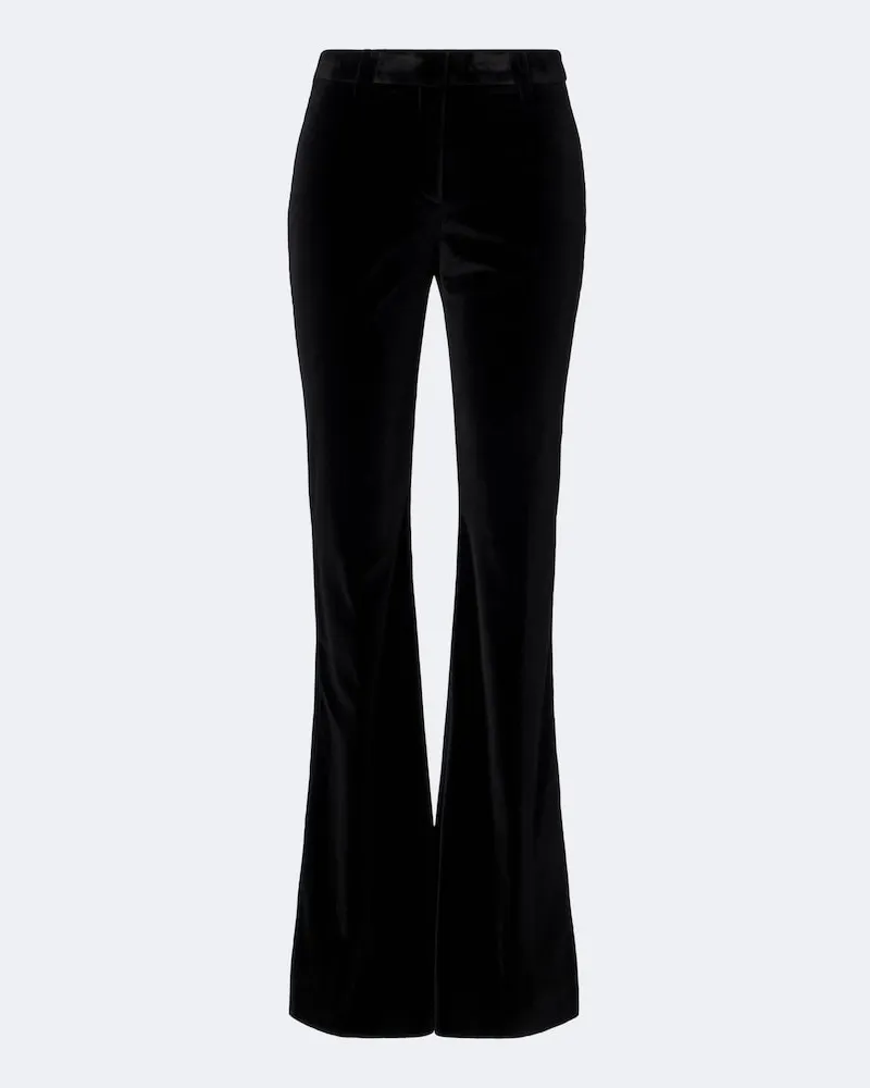 Etro Pantaloni flared in velluto di cotone Nero
