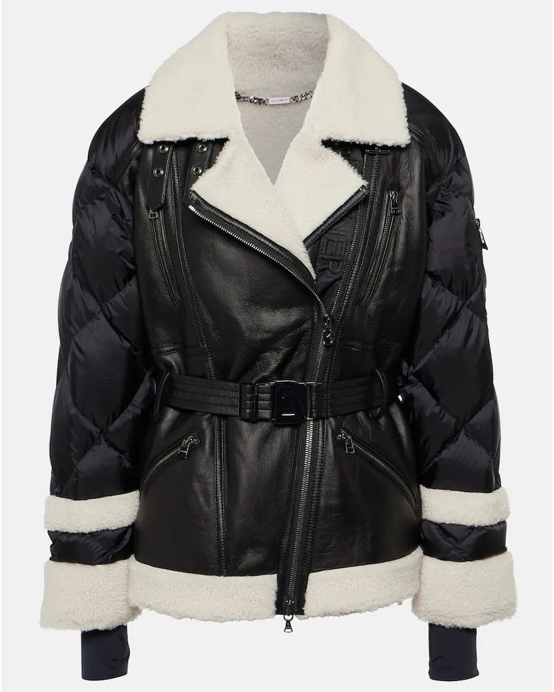 Bogner Piumino Luna in pelle e shearling Marrone