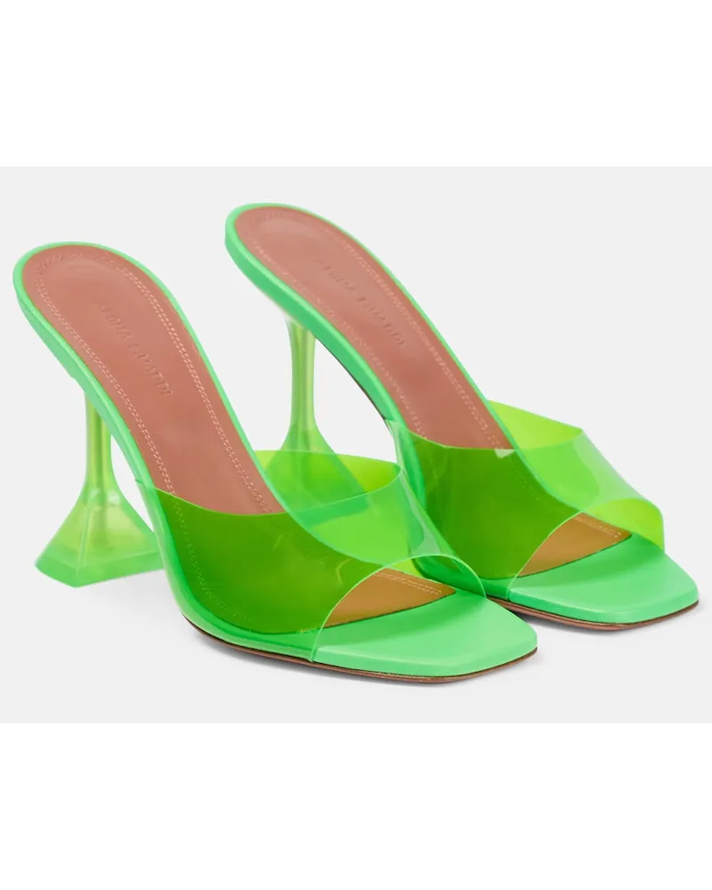 Amina Muaddi Mules Lupita in PVC Verde