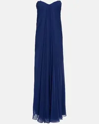 Alexander McQueen Abito lungo in chiffon Blu