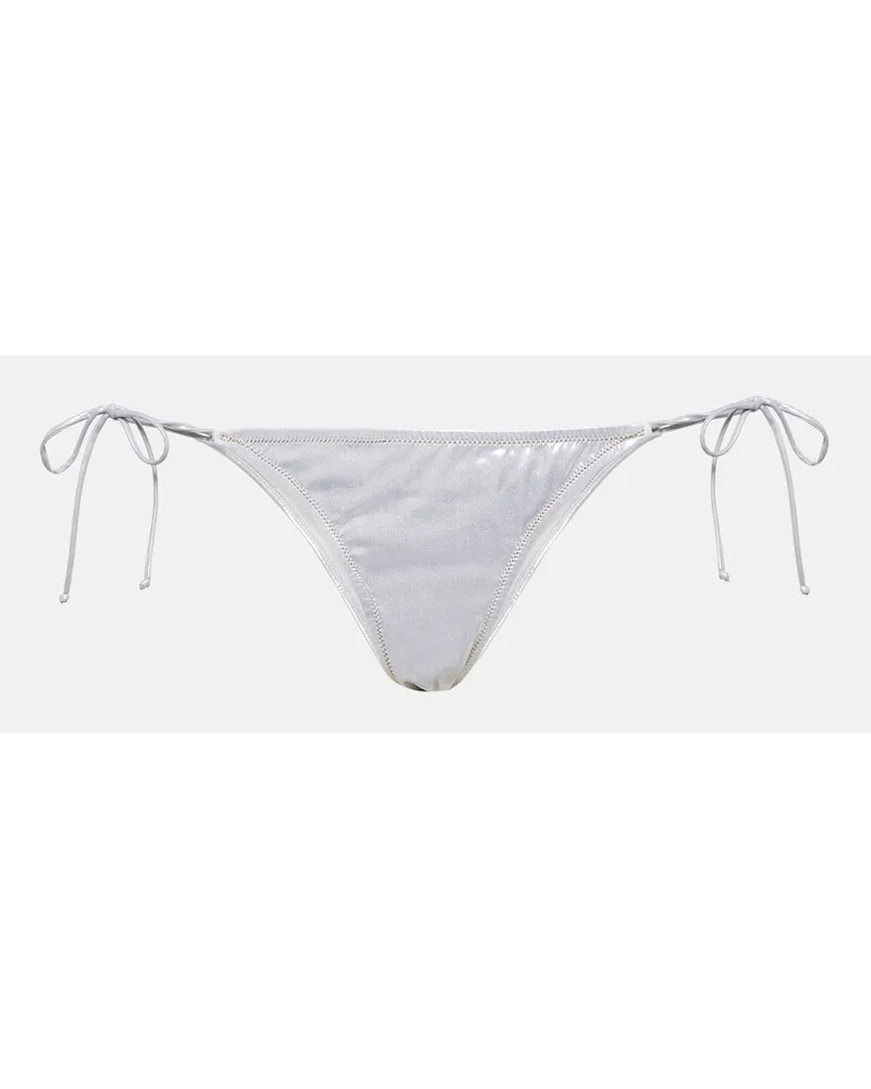 Reina Olga Slip bikini Love Triangle in lamÃ Argento