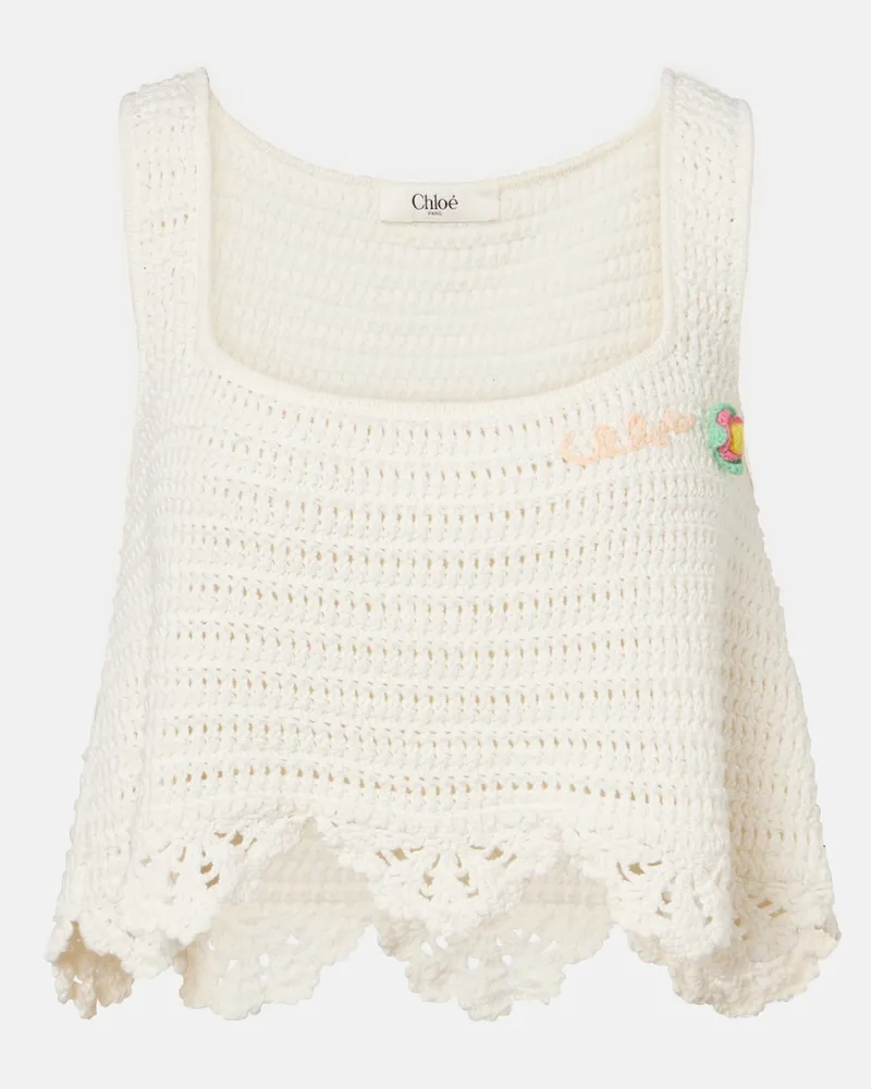 Chloé Chloé Top in cotone crochet Bianco