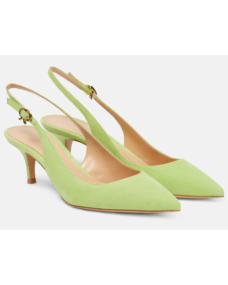 Gianvito Rossi Pumps slingback Ribbon 55 in suede Verde