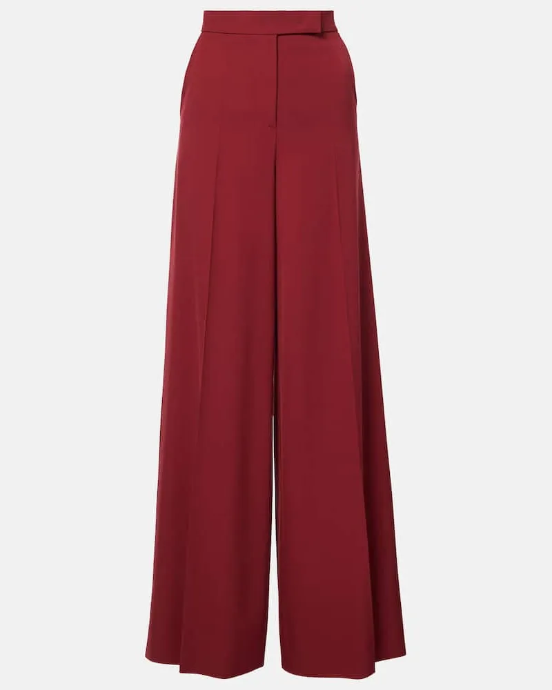 Max Mara Pantaloni a gamba larga Ninfa in gabardine di lana Rosso