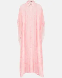 Versace Caftano Barocco in chiffon con stampa Rosa