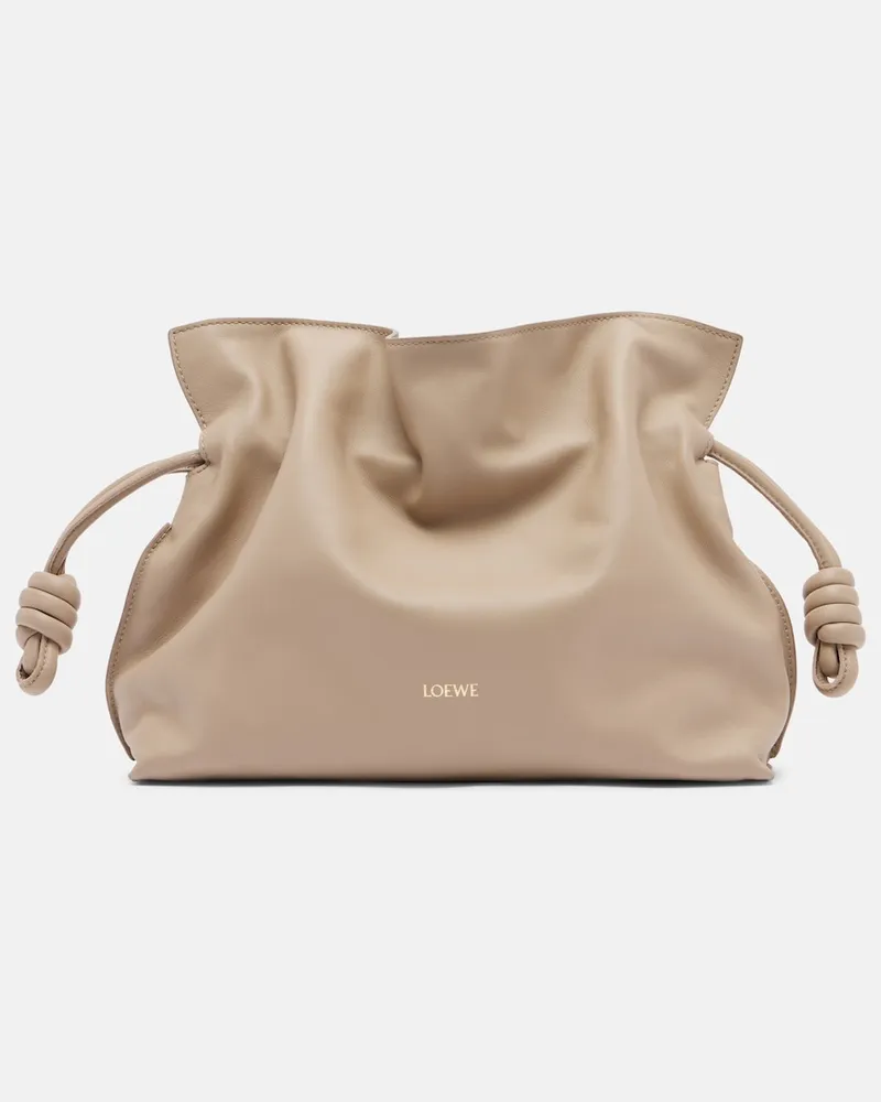 Loewe Clutch Flamenco Medium in pelle Beige