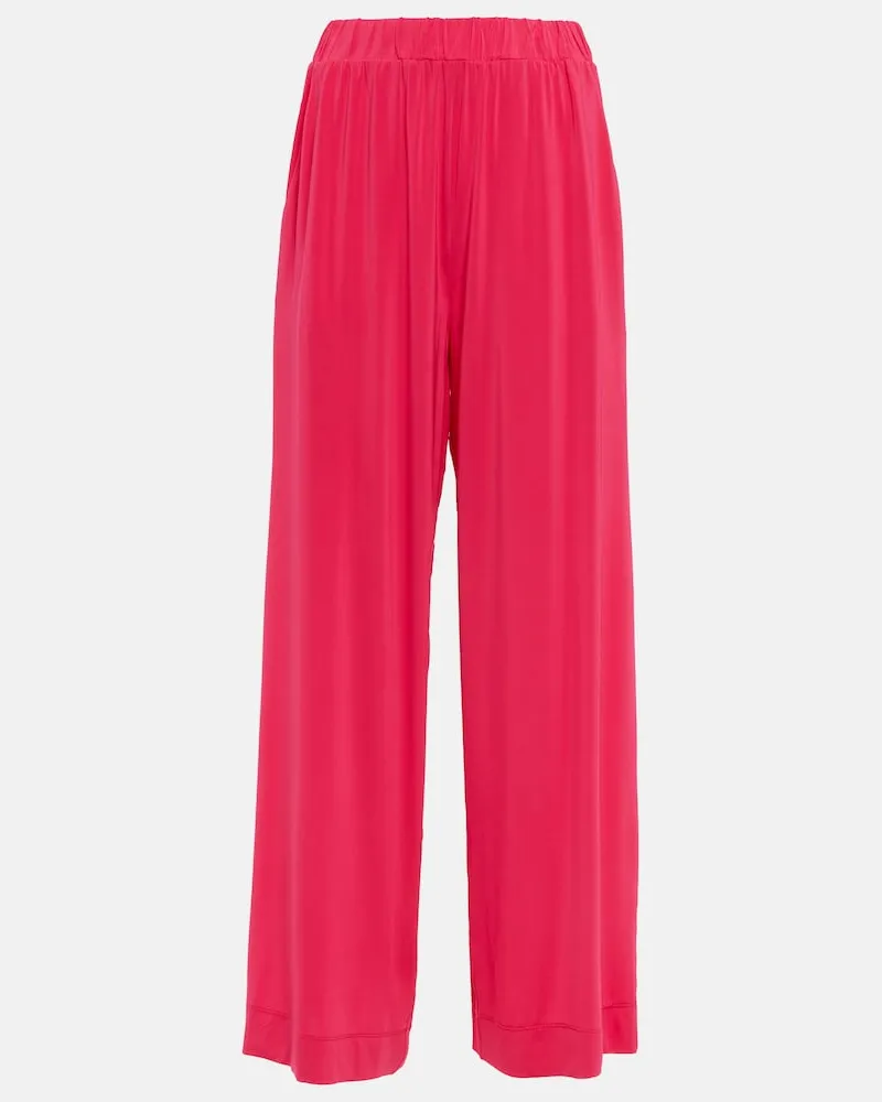 Max Mara Pantaloni Emilia in jersey a gamba larga Rosa