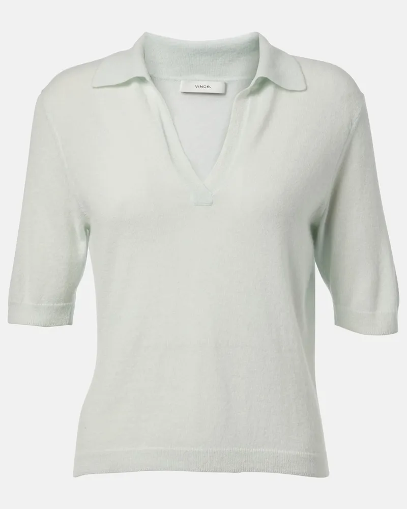 Vince Polo in cashmere e seta Verde