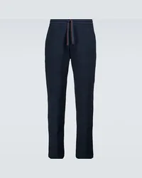 Loro Piana Pantaloni sportivi Horsey in cotone Blu