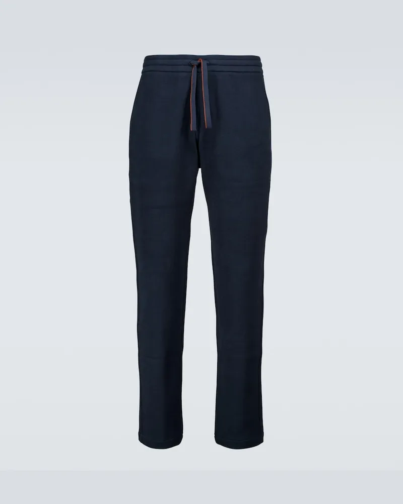 Loro Piana Pantaloni sportivi Horsey in cotone Blu