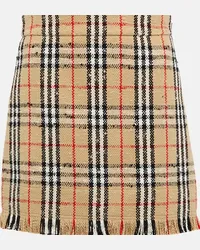 Burberry Minigonna Vintage Check in bouclé Beige