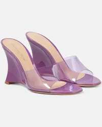 Gianvito Rossi Mules Futura 95 in PVC con zeppa Viola