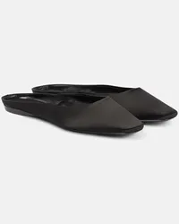 Saint Laurent Slippers Lido in crêpe di raso Nero