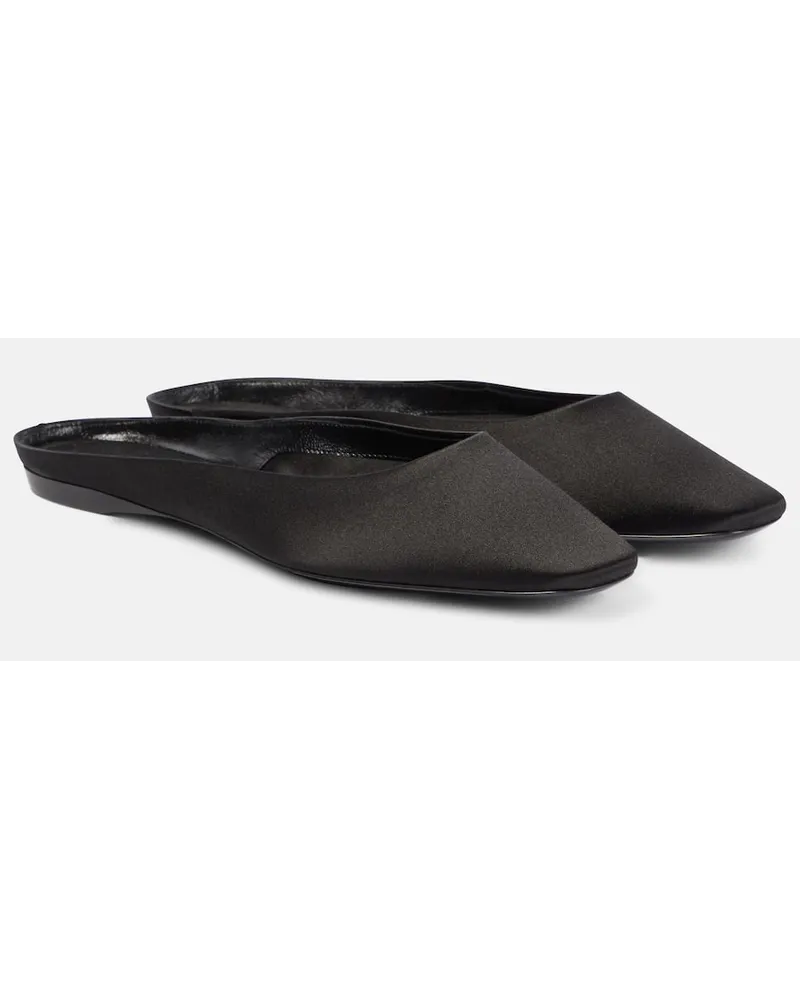 Saint Laurent Slippers Lido in crÃªpe di raso Nero