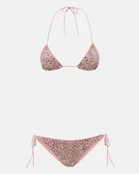 Oséree Oséree Bikini Netquins con paillettes Rosa