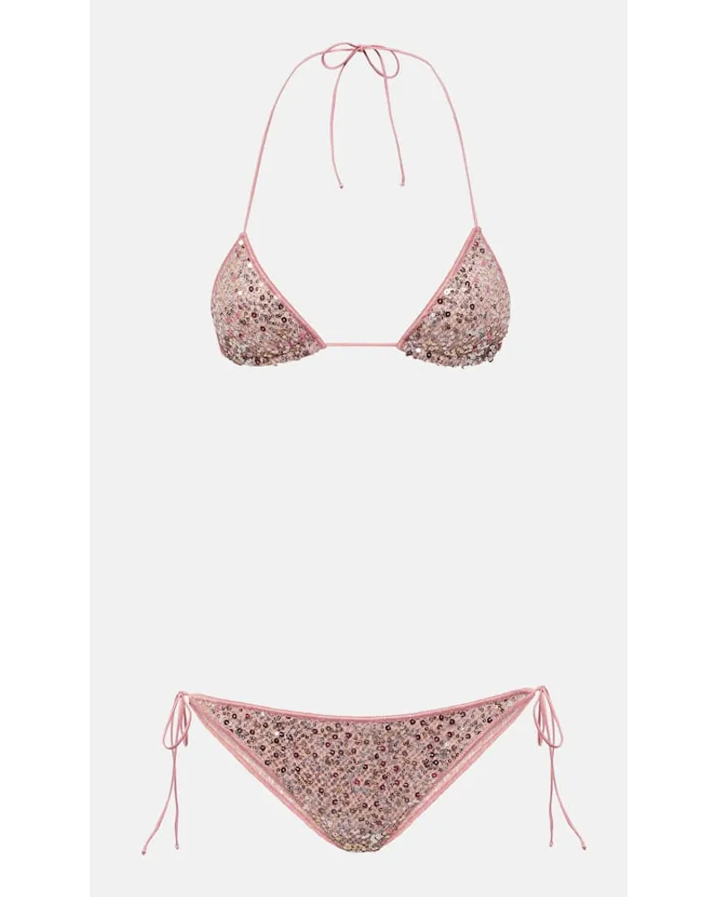 Oséree OsÃ©ree Bikini Netquins con paillettes Rosa