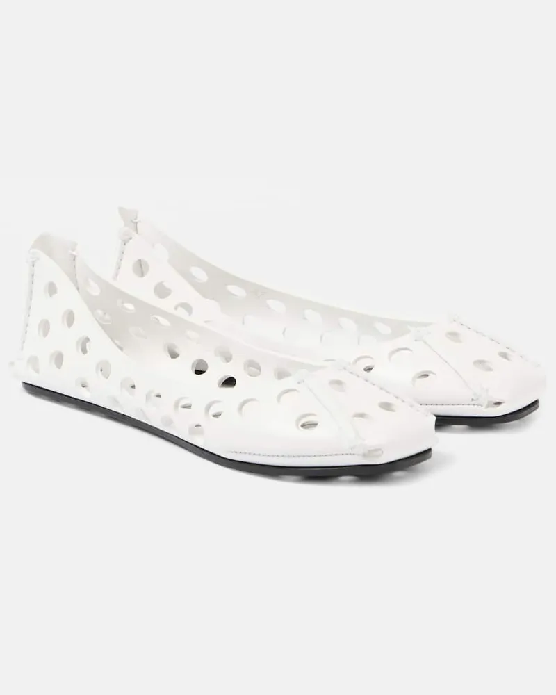 Alaïa AlaÃ¯a Ballerine Perfo in pelle Bianco
