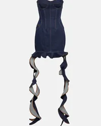 David Koma Miniabito bustier di jeans Blu