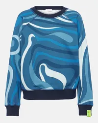 Emilio Pucci Felpa Marmo in jersey di cotone Blu