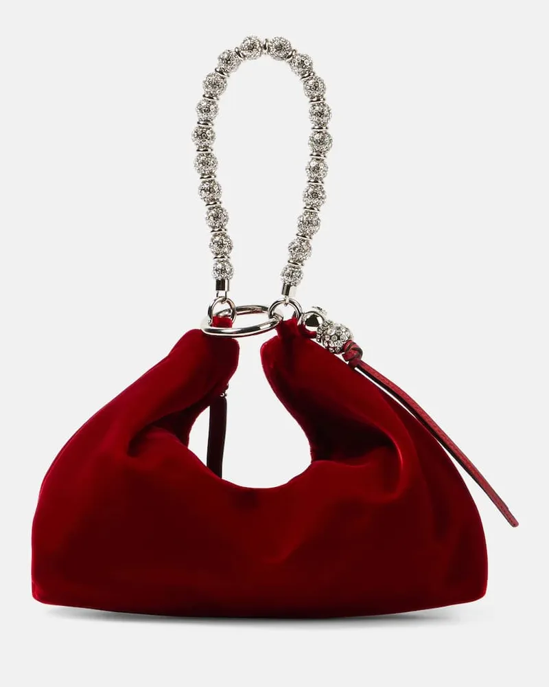 Jimmy Choo Clutch Callie in velluto Rosso
