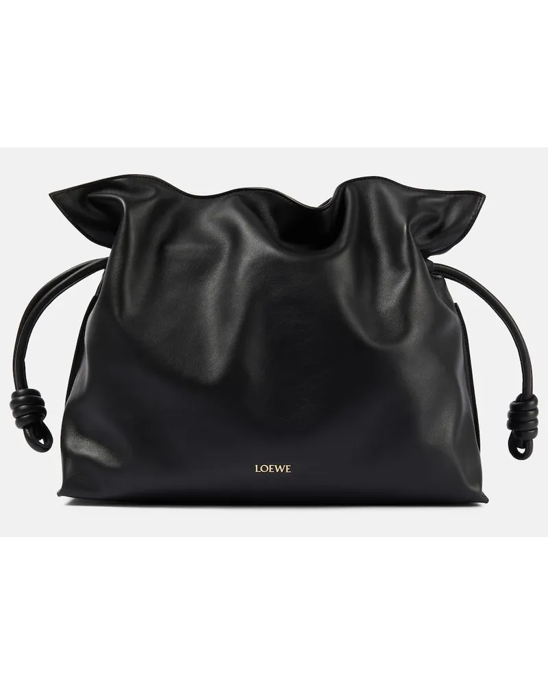 Loewe Clutch Flamenco Large in pelle Nero