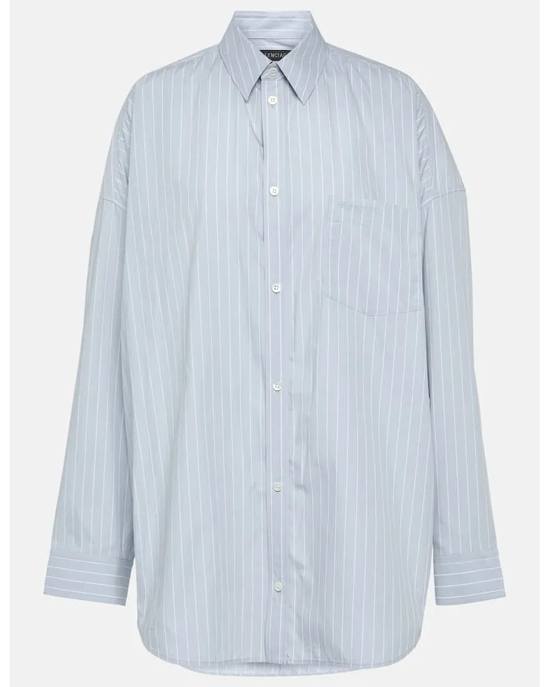 Balenciaga Camicia oversize in cotone a righe Multicolore