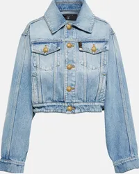 Balmain Giacca di jeans cropped Blu