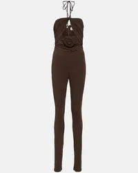 Magda Butrym Jumpsuit in jersey con cut-out Marrone